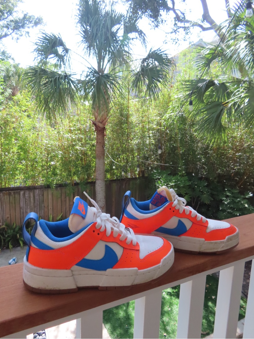 Nike Orange, Blue and White Low-Top Sneakers